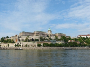 The Royal Palace of Buda sitting on top of the Castle hill next to the River Danube