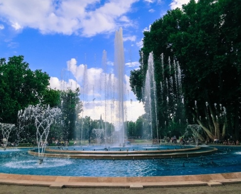 fountain in Margaret Island - green spaces in Budapest